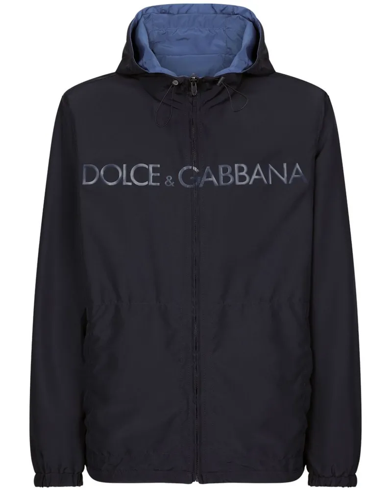 Dolce & Gabbana Wendbarer Parka mit Logo-Print - Blau Blau