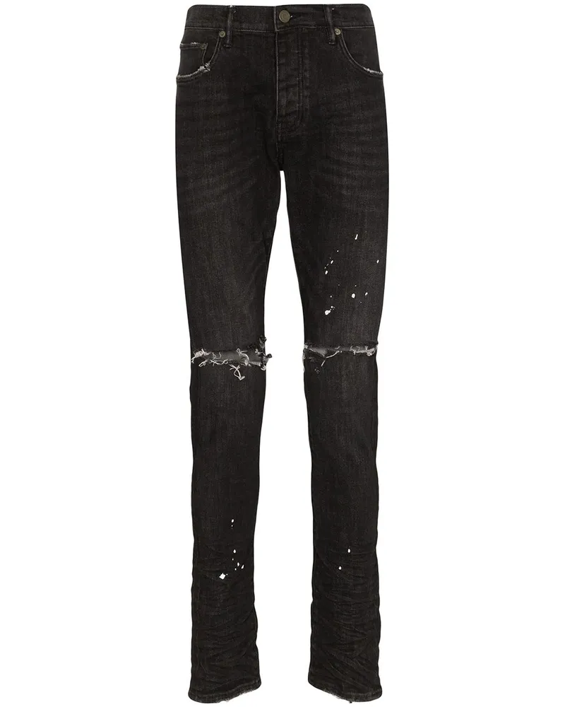 PURPLE BRAND Jeans im Distressed-Look Schwarz