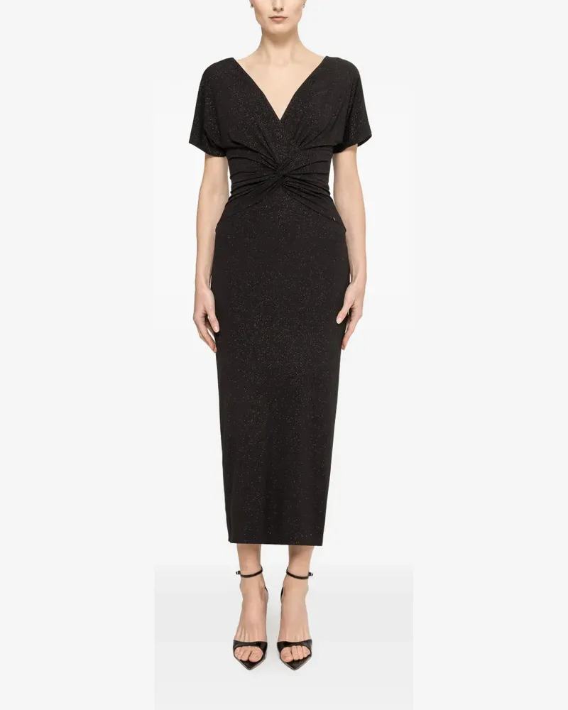 NISSA glitter V-neck maxi dress - Schwarz Schwarz