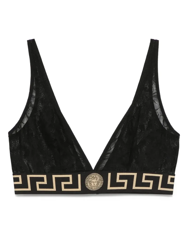 Versace Bralet mit Greca-Borte - Schwarz Schwarz