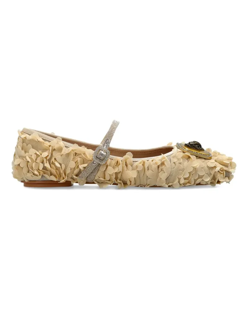 Kurt Geiger floral buckled ballet flats - Nude Nude