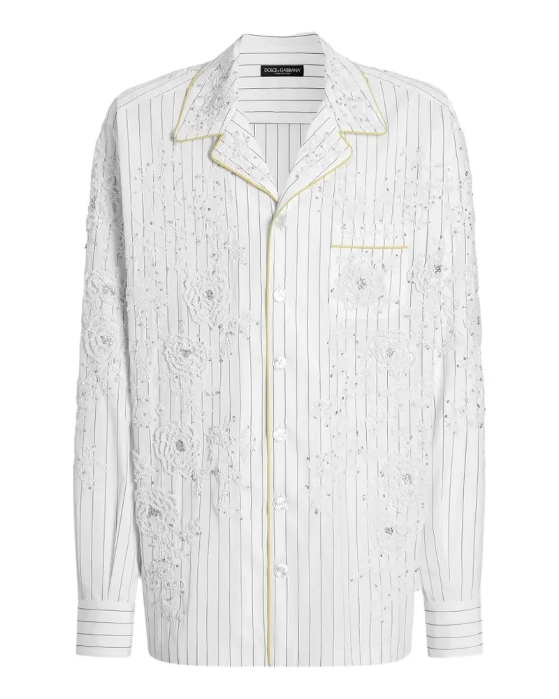Dolce & Gabbana Hemd mit Stickerei - Weiß Weiß