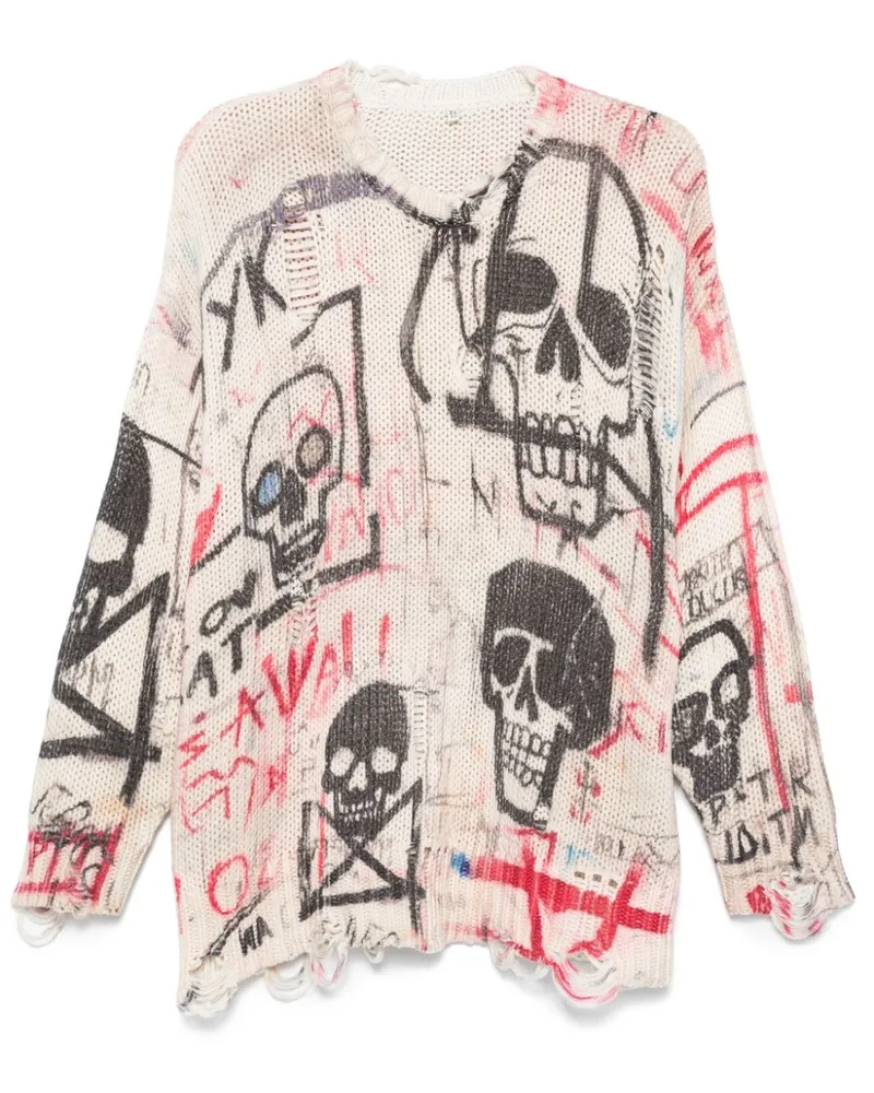R13 Pullover mit Print - Nude Nude