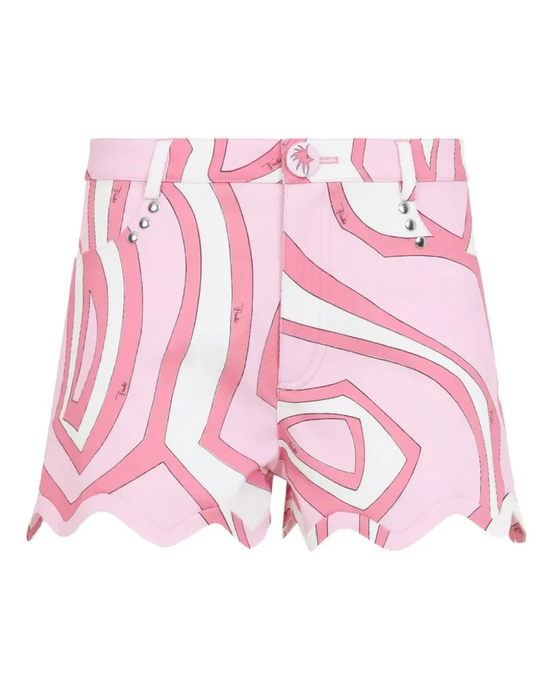 Emilio Pucci Shorts mit Iride-Print und Wellensaum - Rosa Rosa