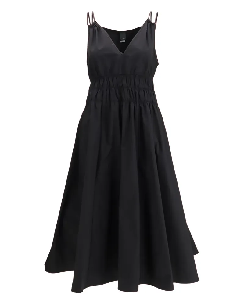 Pinko Amie V-neck ruched midi dress - Schwarz Schwarz