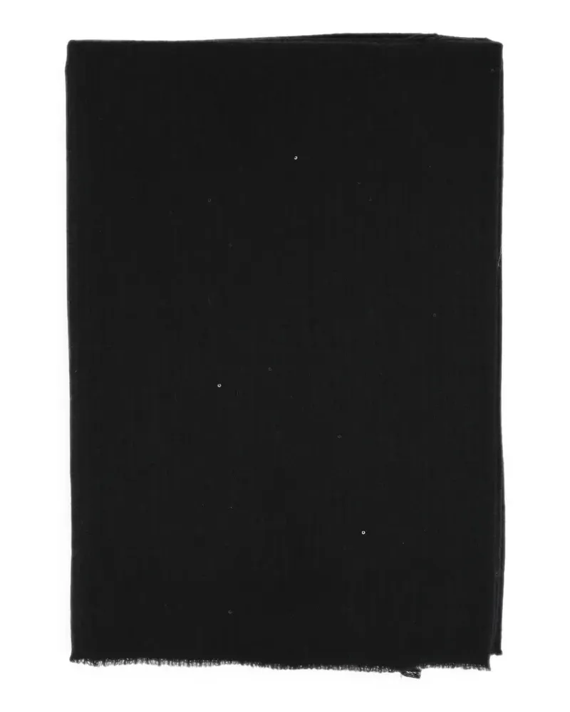 Gran Sasso sequin-embellished frayed scarf - Schwarz Schwarz