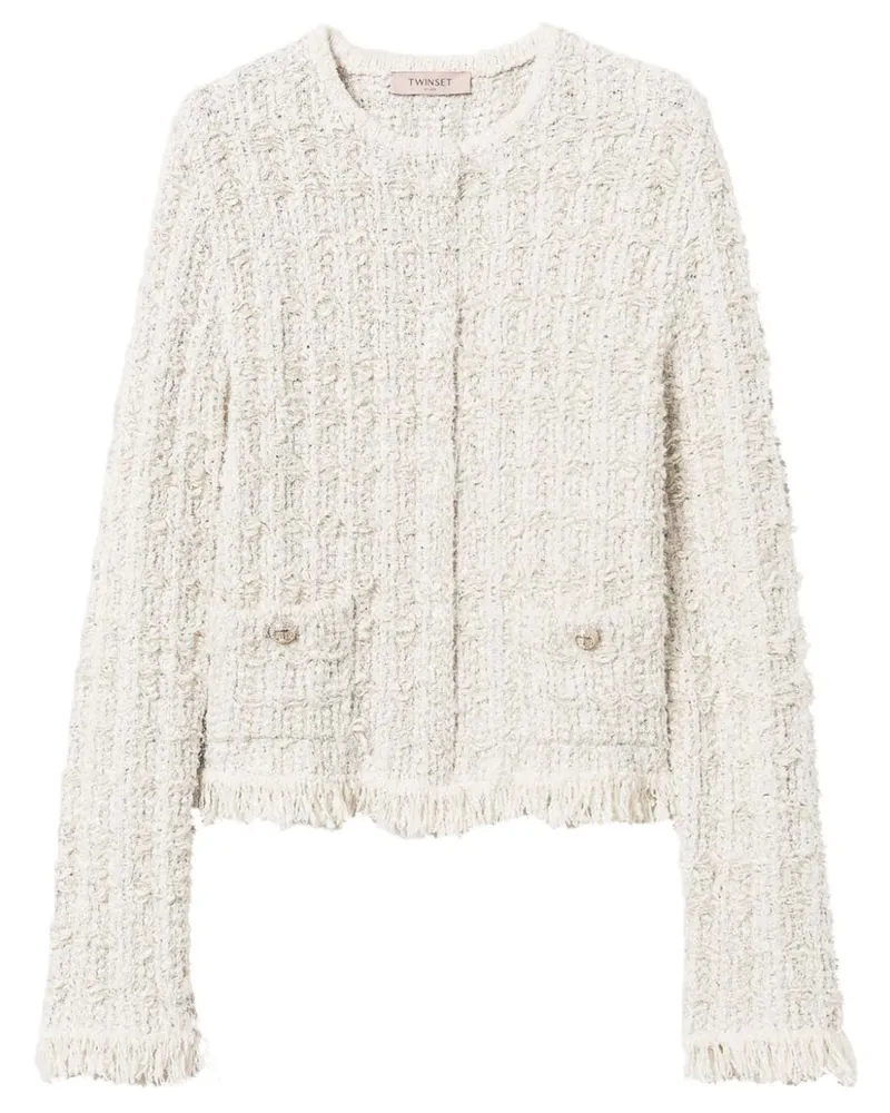 Twin-Set Tweed-Jacke aus Lurex - Nude Nude