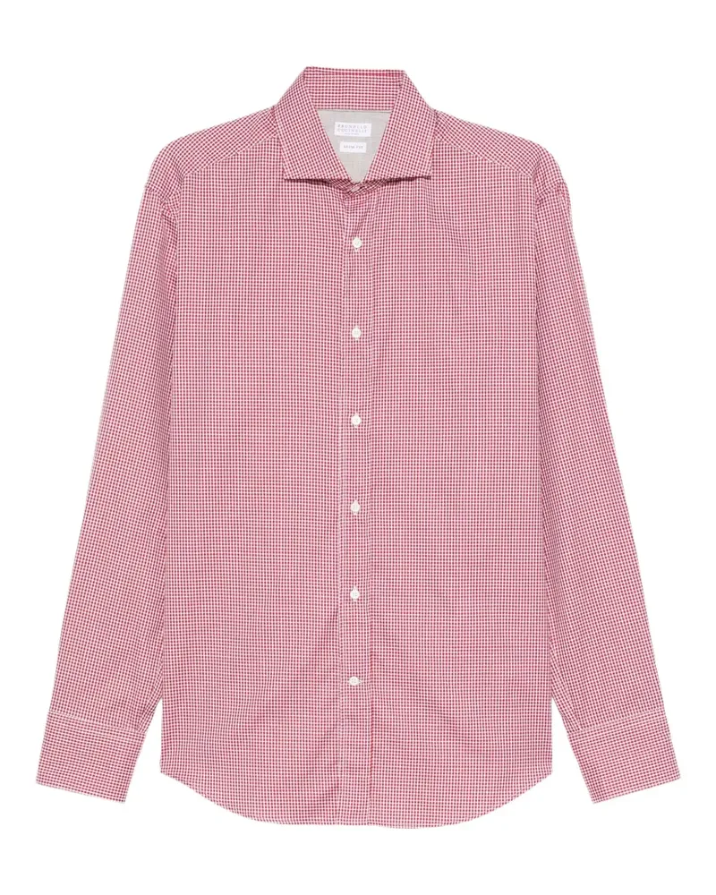 Brunello Cucinelli Hemd mit Vichy-Karomuster - Rot Rot
