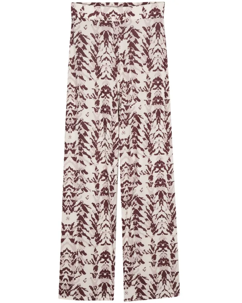 Patrizia Pepe Gerade Hose mit abstraktem Print - Nude Nude