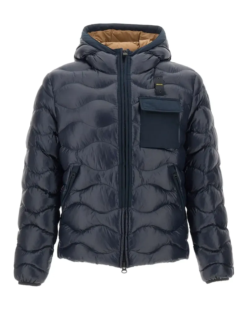 Blauer Wattierte Short Sorona Jacke Blau