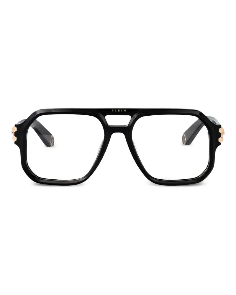 Philipp Plein Brille mit geometrischem Gestell - Schwarz Schwarz