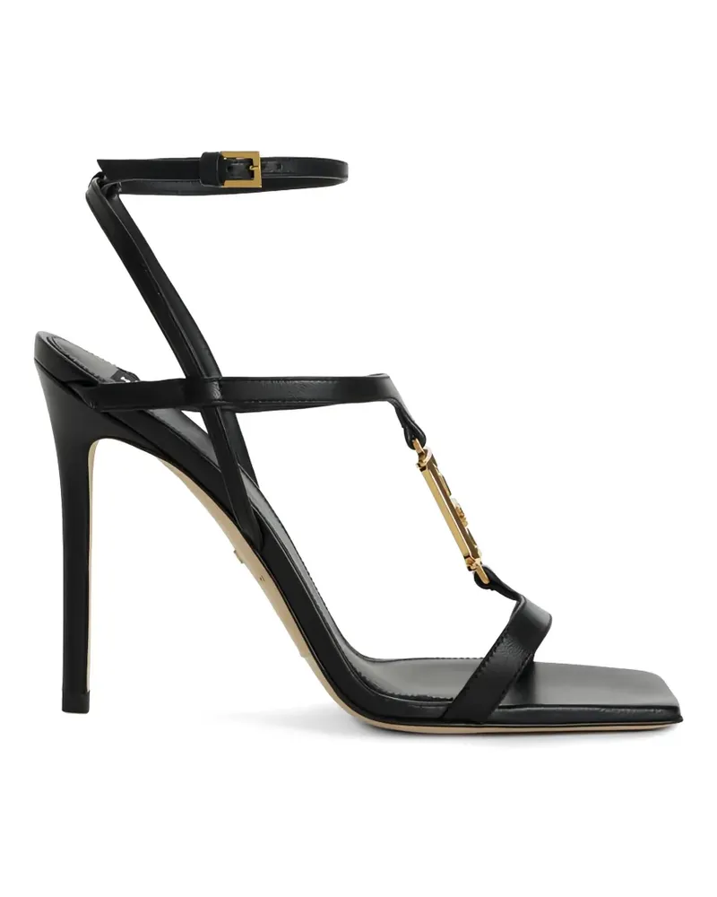 Elisabetta Franchi Sandalen mit Logo-Schild - Schwarz Schwarz