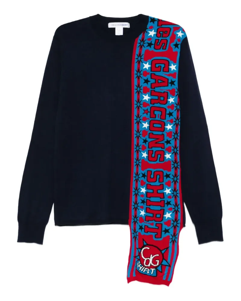 Comme des Garçons attached-scarf sweater - Blau Blau