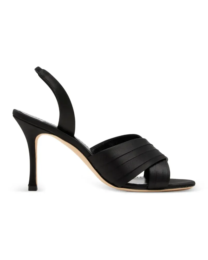 Manolo Blahnik Vierasan Slingback-Sandalen mit überkreuzten Riemen - Schwarz Schwarz