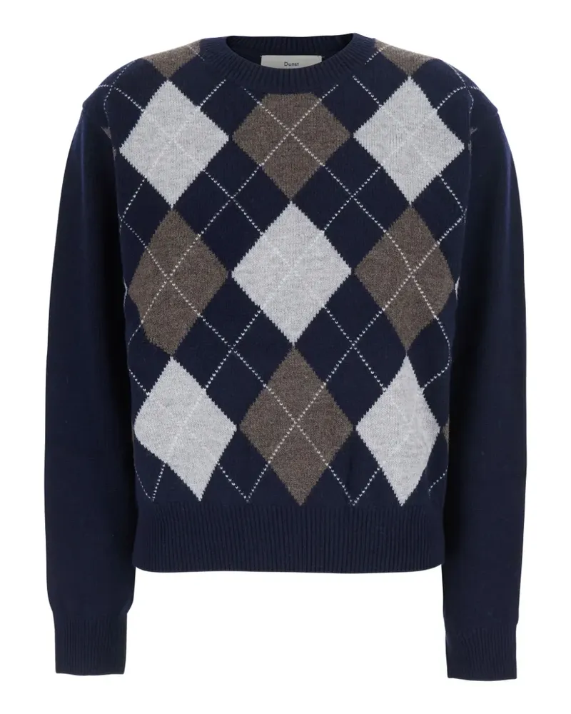 Dunst Argyle-Pullover aus Wolle - Blau Blau