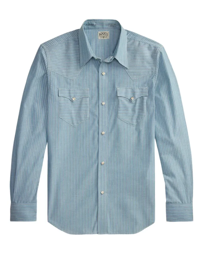 Ralph Lauren Gestreiftes Hemd mit Brusttasche - Blau Blau