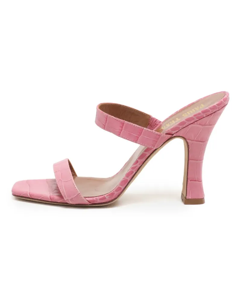 Paris Texas Sandalen mit Kroko-Effekt - Rosa Rosa