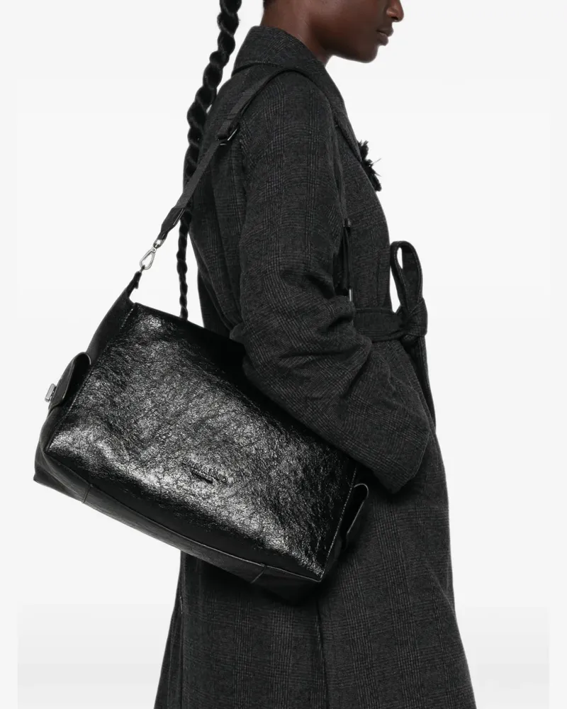 Ermanno Scervino crinkled-leather crossbody bag - Schwarz Schwarz