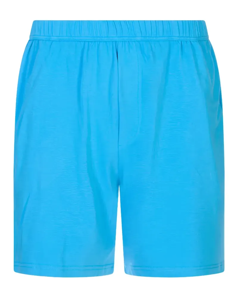 Kiton logo-embroidered elasticated-waist shorts - Blau Blau