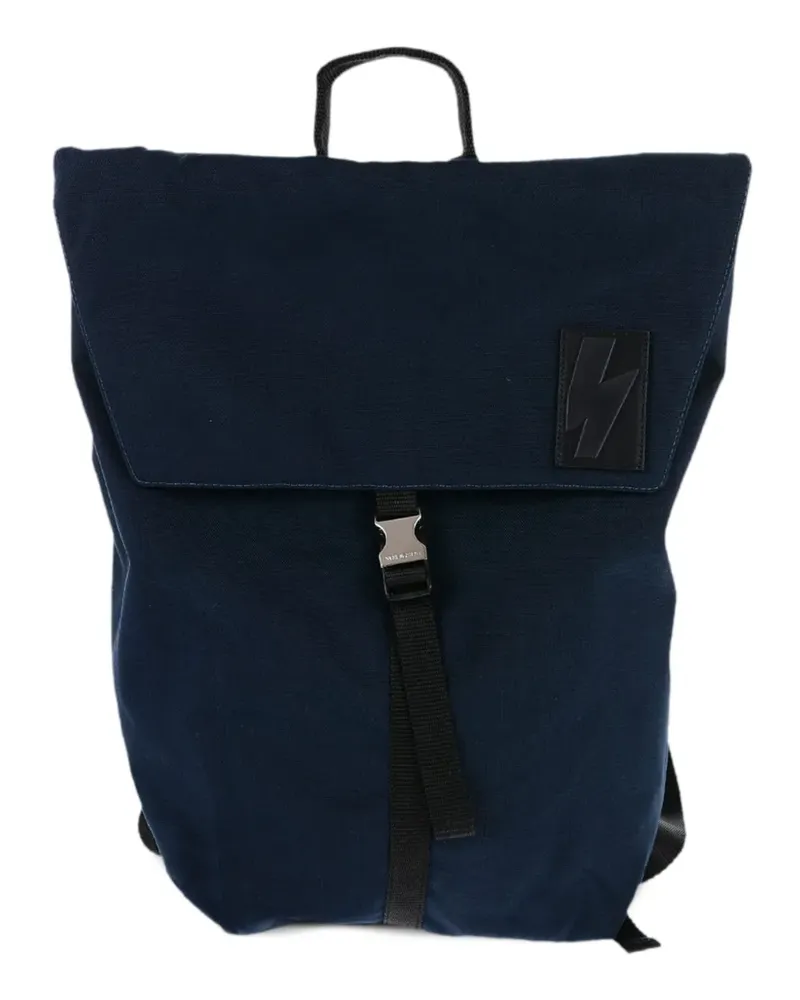 Neil Barrett City Rucksack mit Klappe - Blau Blau