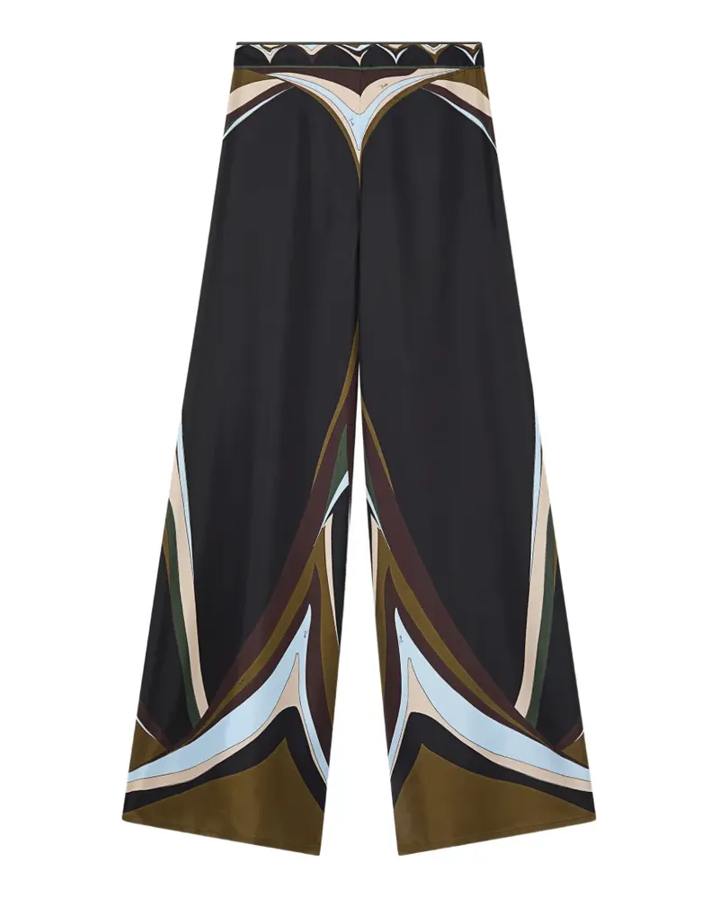 Emilio Pucci Palazzohose aus Seide mit Fari-Print - Schwarz Schwarz