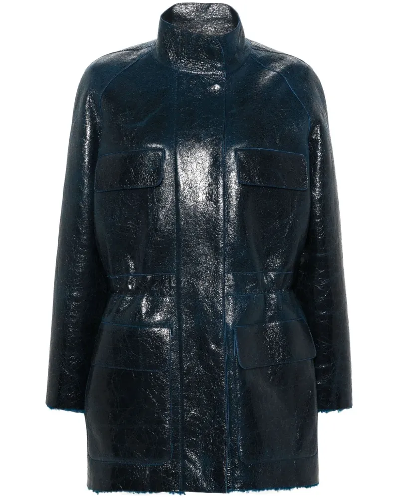 Fendi Mantel aus Leder - Blau Blau