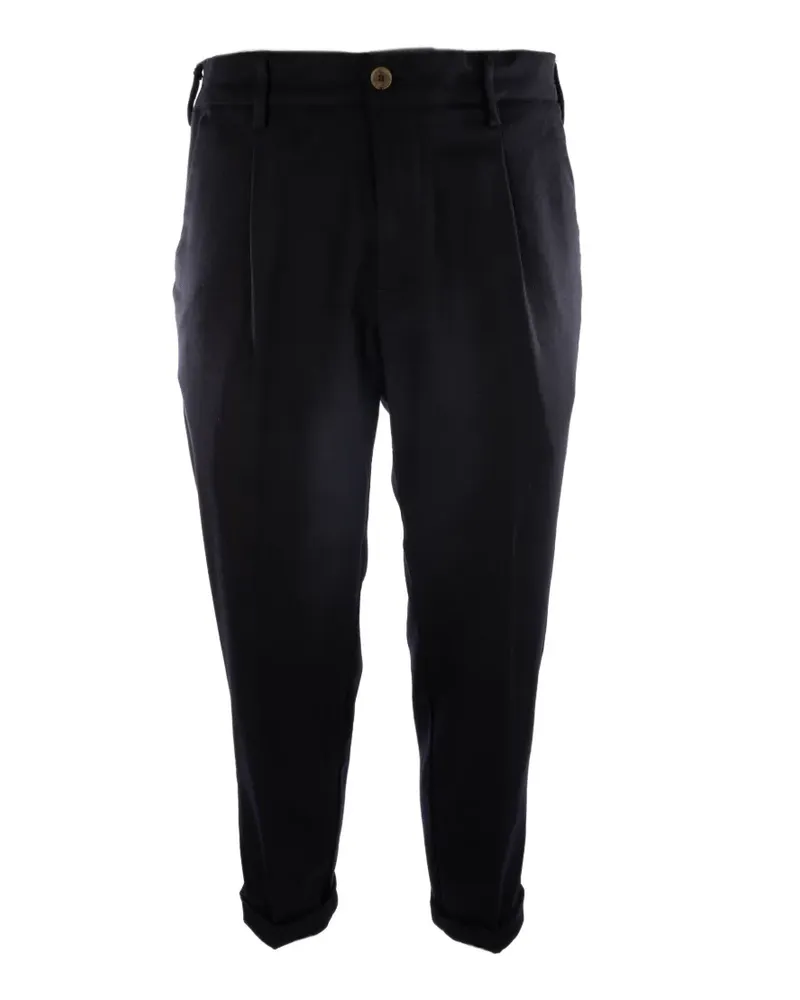 MYTHS Plissierte Hose mit Umschlag - Blau Blau