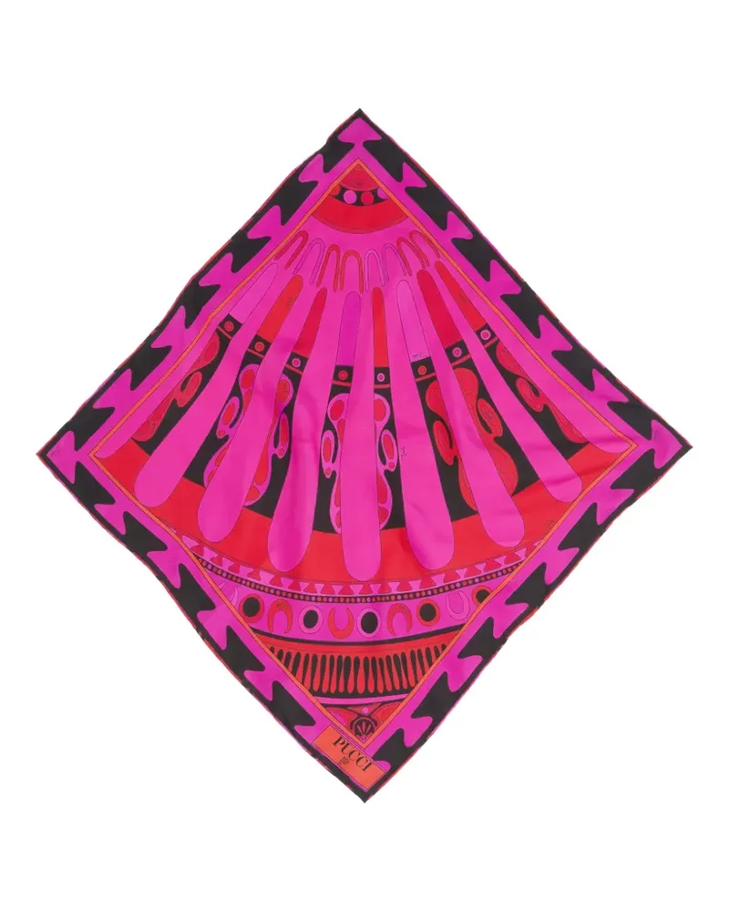 Emilio Pucci Soleil-print small carrè scarf - Rosa Rosa