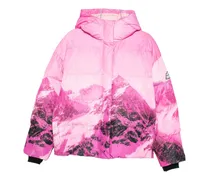 Daunenjacke mit Print - Rosa
