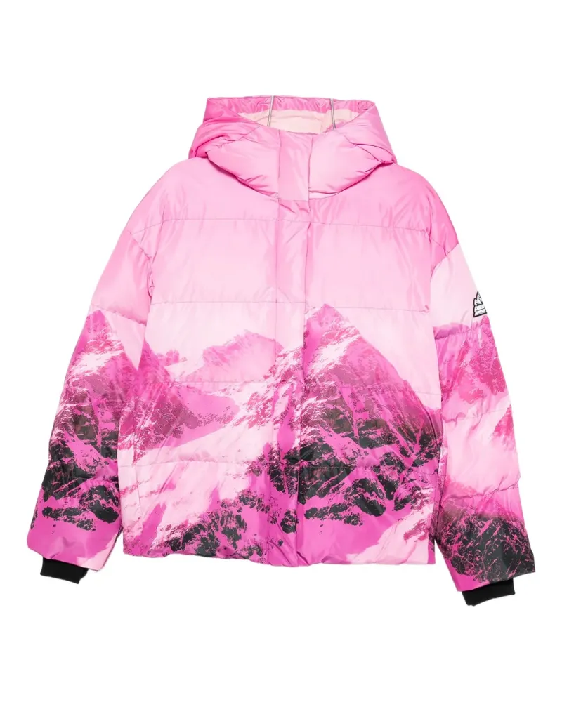 Patrizia Pepe Daunenjacke mit Print - Rosa Rosa