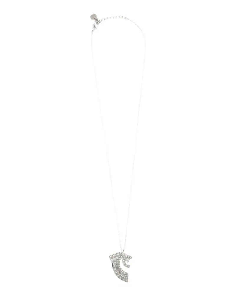 Ferragamo crystal-embellished Gancini necklace - Silber Silber