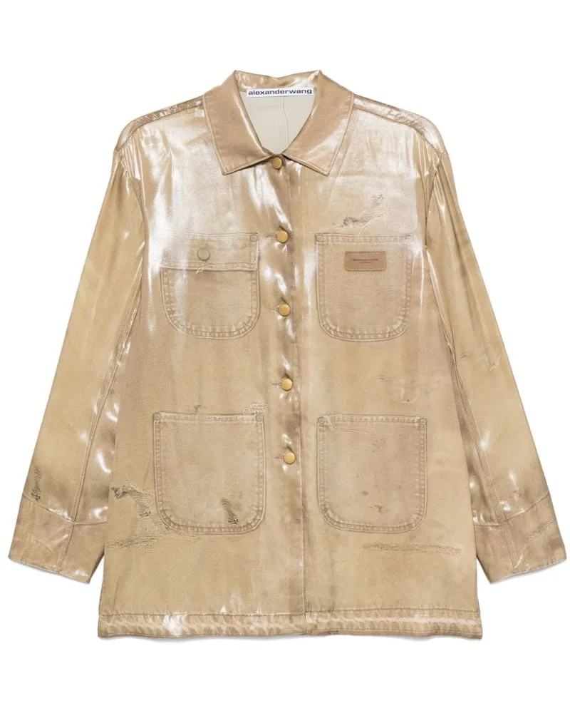 Alexander Wang Hemd mit Tromp-l'oeil-Print - Nude Nude