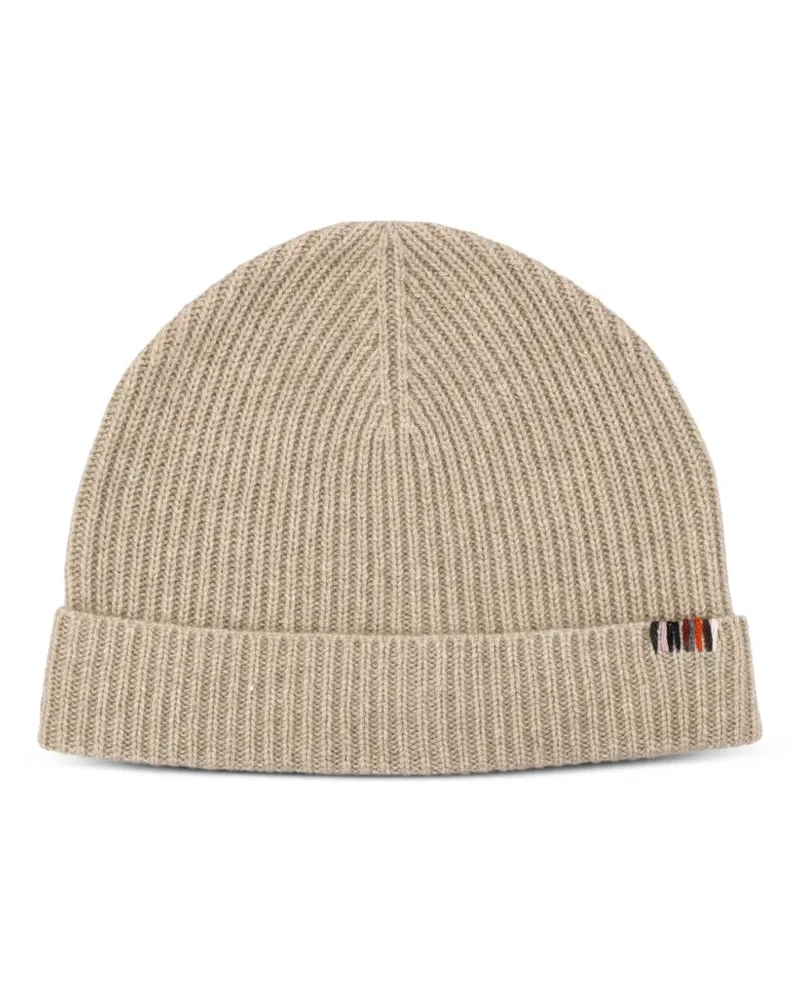 extreme cashmere ribbed beanie hat - Nude Nude