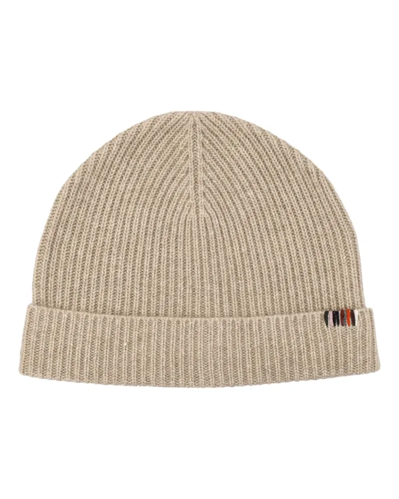 extreme cashmere ribbed beanie hat - Nude Nude