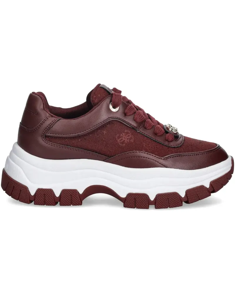 Guess logo-plaque chunky-sole sneakers - Rot Rot
