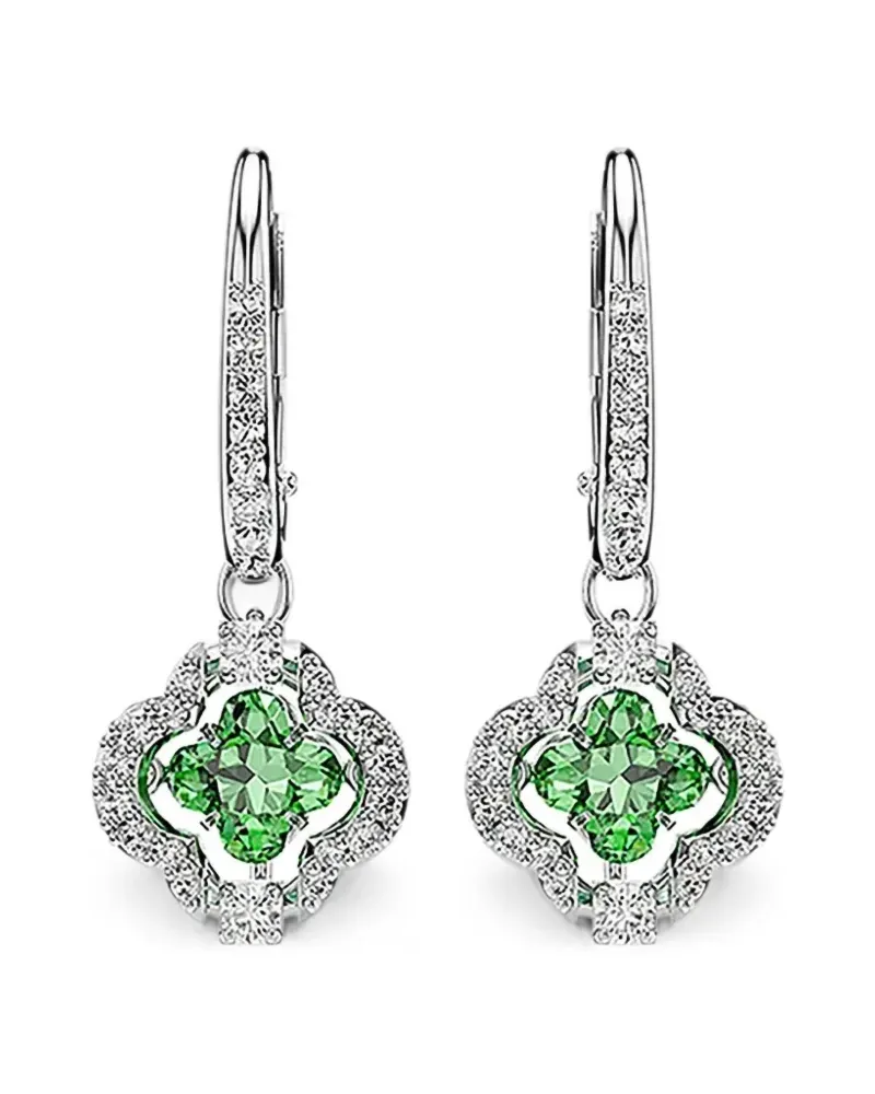 Swarovski clover-pendant drop earrings - Silber Silber