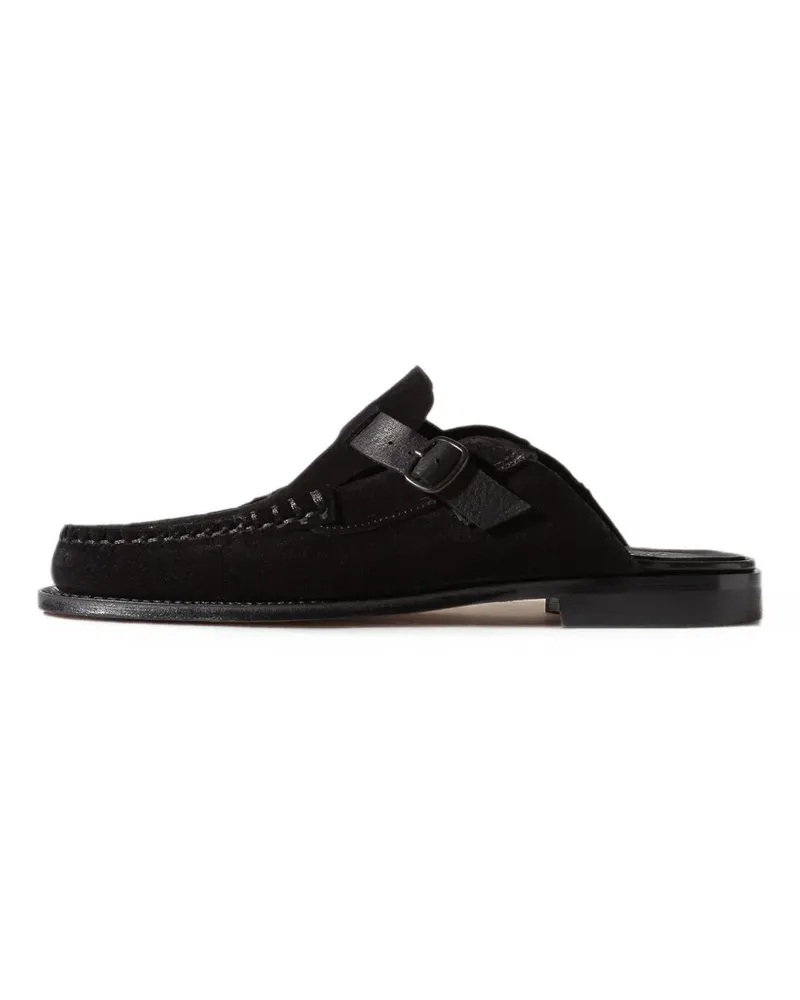 HEREU buckle-strap suede mules - Schwarz Schwarz