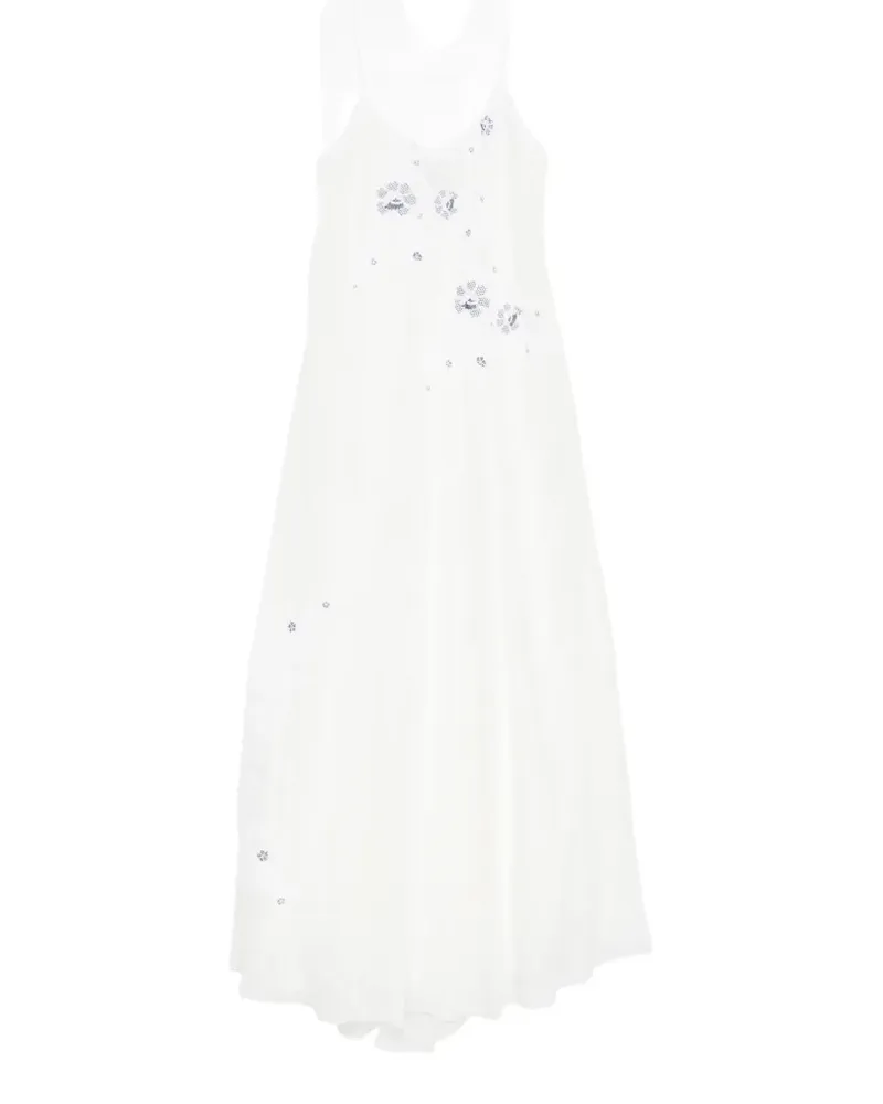 Ermanno Scervino embroidered slip maxi dress - Weiß Weiß