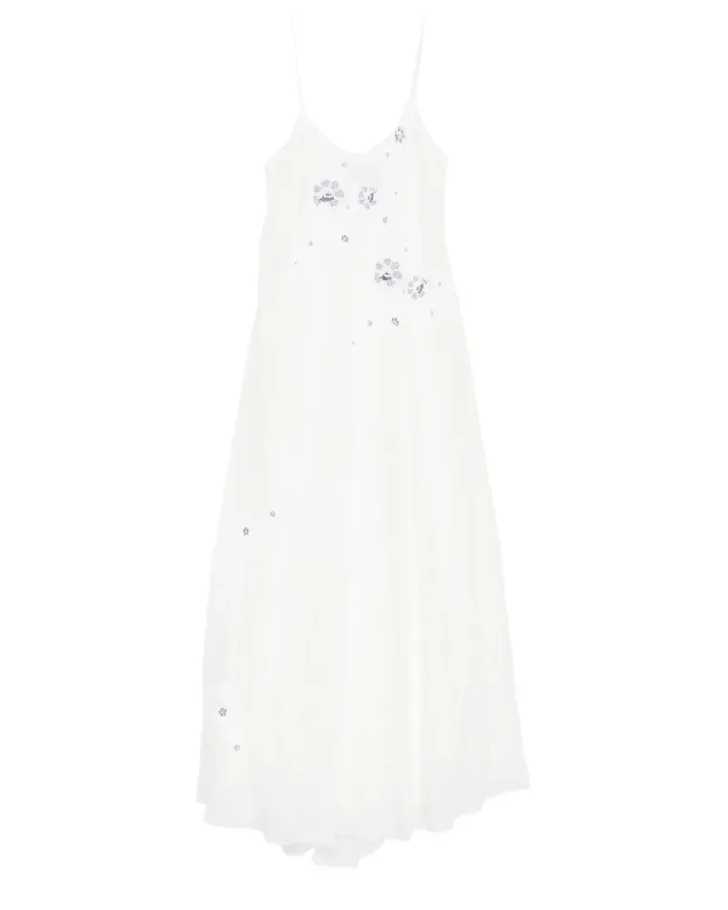 Ermanno Scervino embroidered slip maxi dress - Weiß Weiß