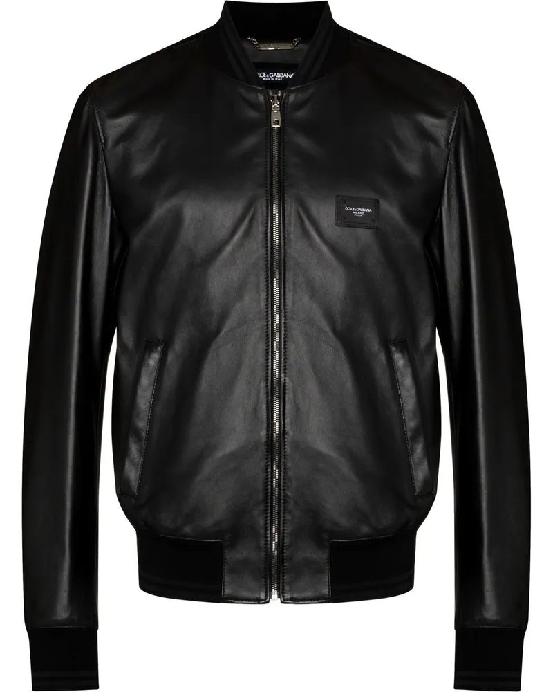 Dolce & Gabbana Bomberjacke aus Leder Schwarz