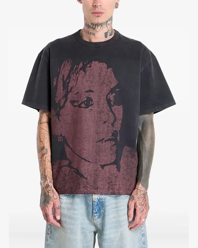 MISBHV T-Shirt mit Porträt-Print - Schwarz Schwarz