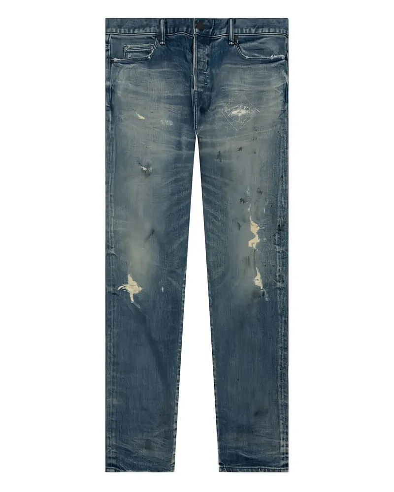 John Elliott + Co Ausgefranste Jeans im Distressed-Look - Blau Blau