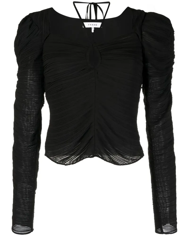 Frame Denim Gerafftes Oberteil - Schwarz Schwarz