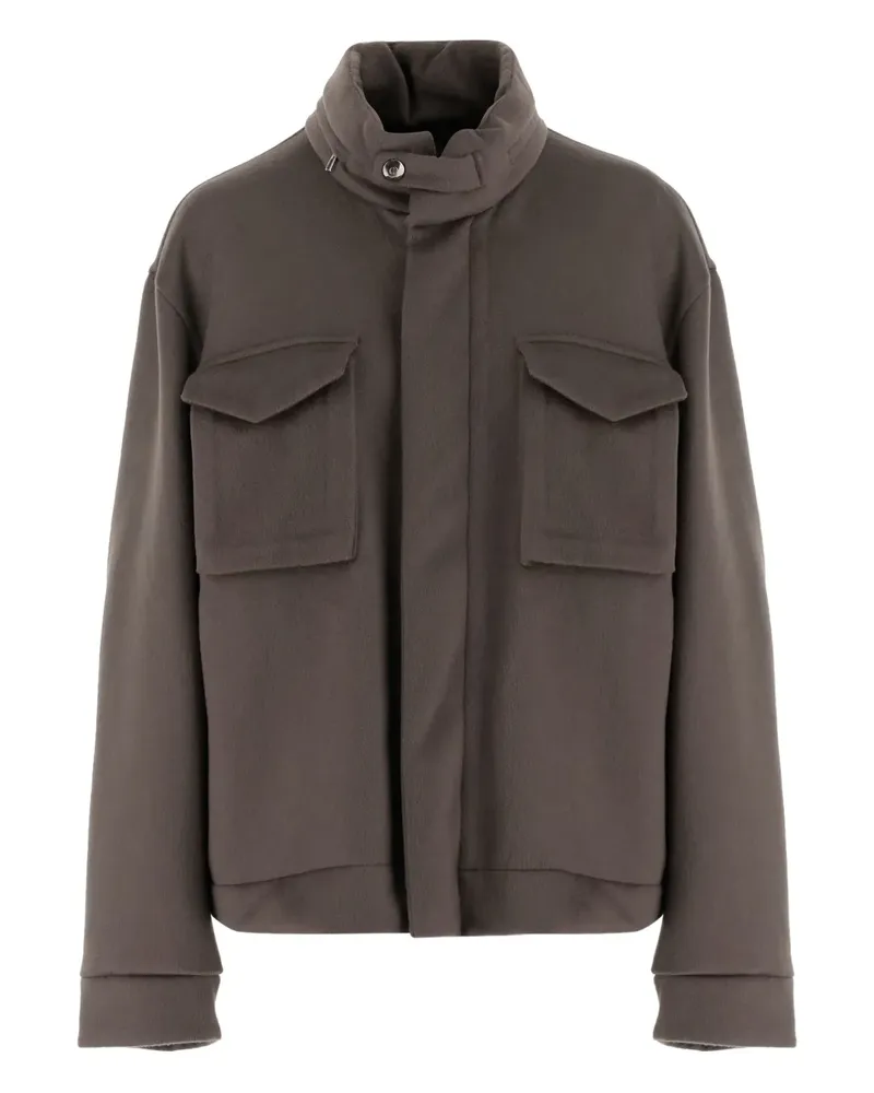 Giorgio Armani Jacke aus Kaschmirgemisch mit Klappentasche - Grau Grau
