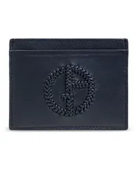 Giorgio Armani Kartenetui mit Logo-Gravur Blau