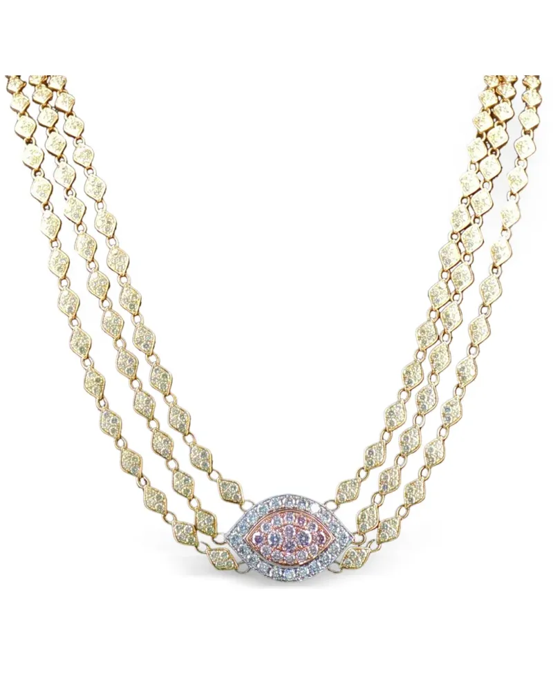 HYT Jewelry Mehrreihige Halskette mit Diamant - Gold Gold