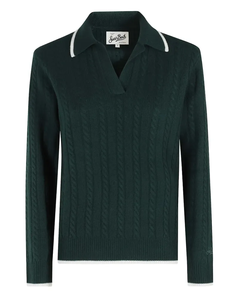 MC2 Saint Barth cable knit collared sweater - Grün Grün
