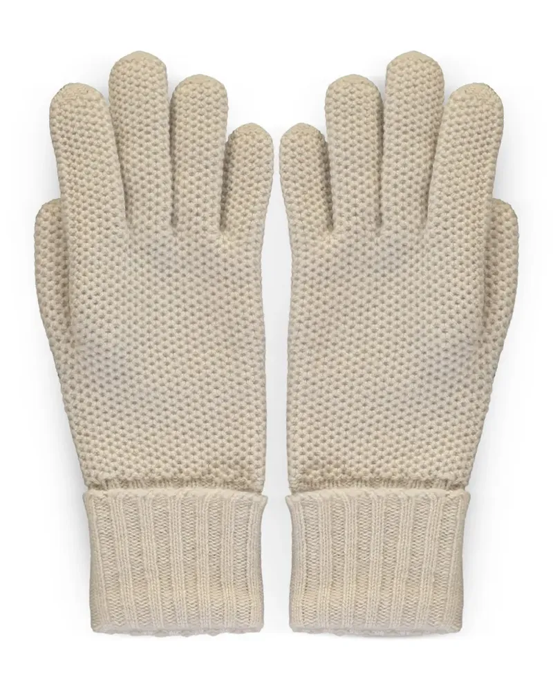 MOORER Handschuhe aus geripptem Strick - Nude Nude