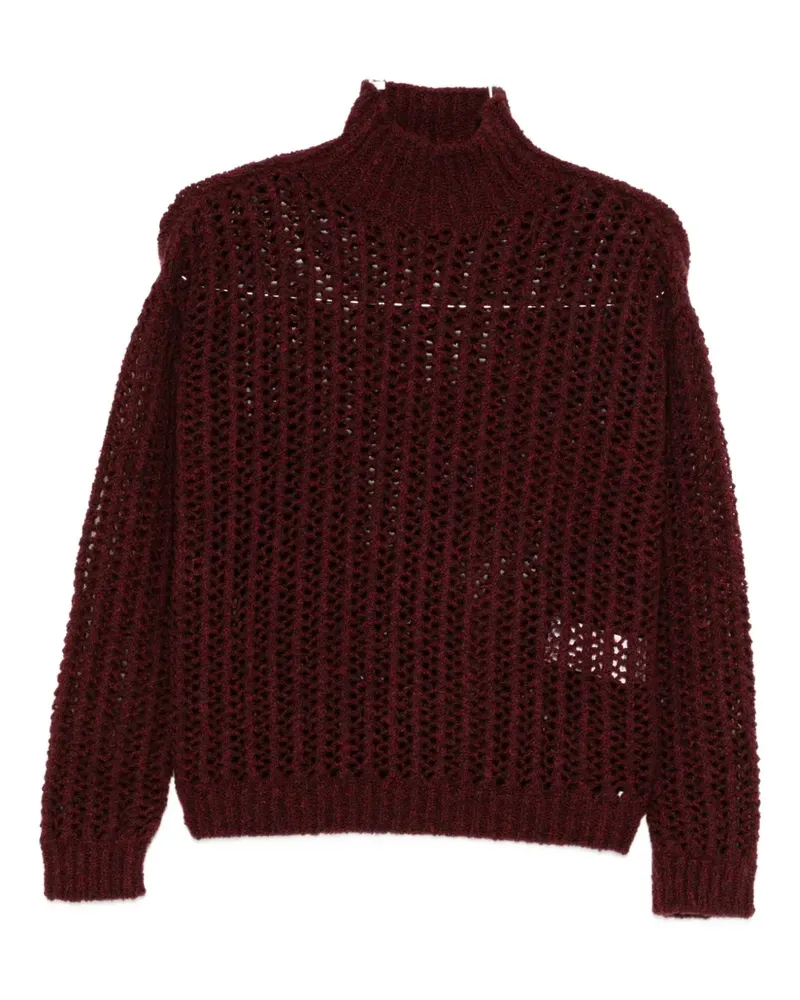 Max Mara Quaglia openwork high-neck sweater - Rot Rot