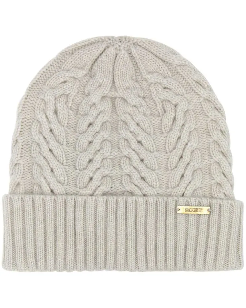 MOORER Maria Beanie aus Kaschmir Nude